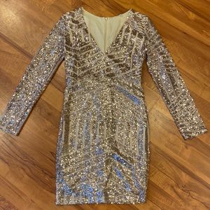 Gold sequin dress